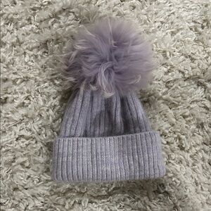 Cozy Lavender Knit Pom-Pom Beanie
